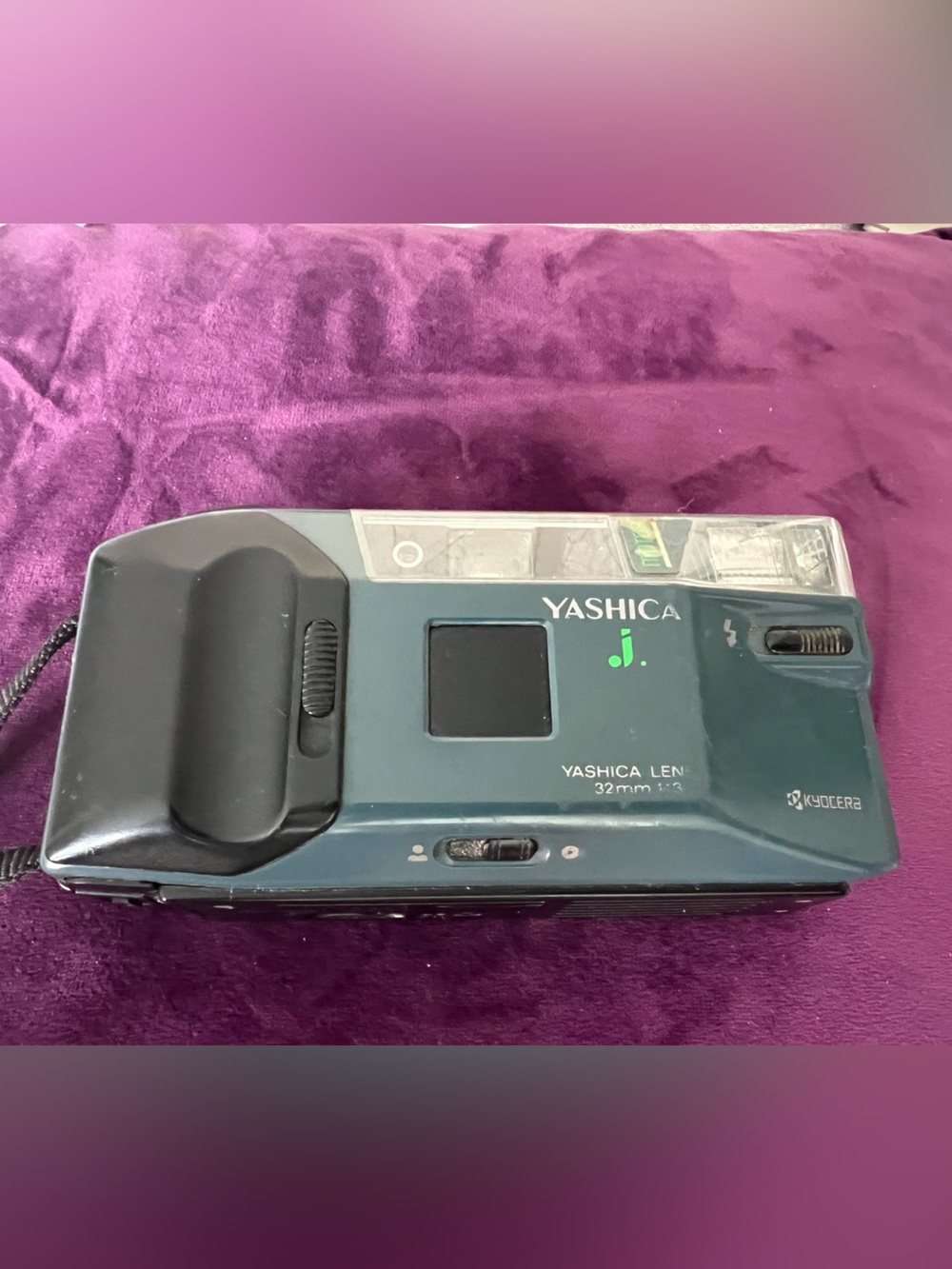 Yashica Compact Point-and-Shoot Camera in Teal and Black